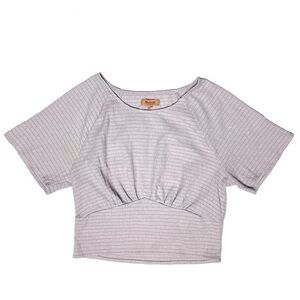 Madewell Lilac Purple Cropped Lightweight Stretchy Top Size Large